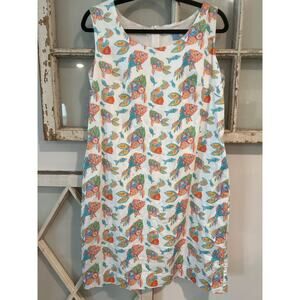 Kaeli Smith size large midi dress with colorful fish
